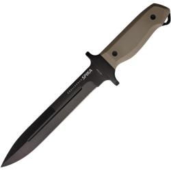 Couteau Fixe Spika Challenger Lame Acier 440 Manche Micarta Brun &Eacute;tui Kydex SPIKCHST010