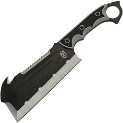 Couteau Sierra Zulu Bighorn Tactical Cleaver Lame Acier 3Cr13 Manche Caoutchouc &Eacute;tui Nylon SZ5607