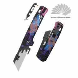 Couteau QSP Penguin Workmate Lame Acier Inoxydable Manche FRN Noir &Eacute;dition Graffiti Glyde Lock