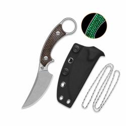 Couteau Fixe QSP Baby Viper Lame Acier 10Cr15MoV Stonewash Manche Micarta GID &Eacute;tui Kydex QS178B1
