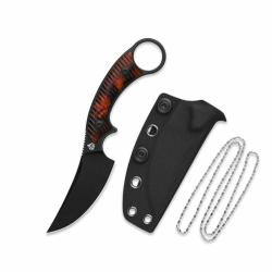Couteau QSP Baby Viper Lame Acier 10Cr15MoV Stonewash Noir Manche R&eacute;sine &Eacute;caille &Eacute;tui Kydex QS178C2