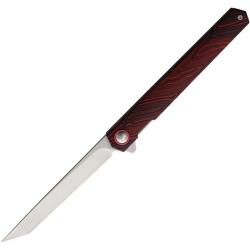 Couteau Rough Ryder String Bean Lame Acier Inoxydable Manche G10 Noir et Rouge Linerlock RR2519