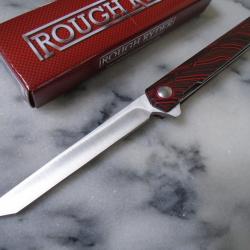 Couteau Rough Ryder String Bean Lame Acier Inoxydable Manche G10 Noir et Rouge Linerlock RR2519