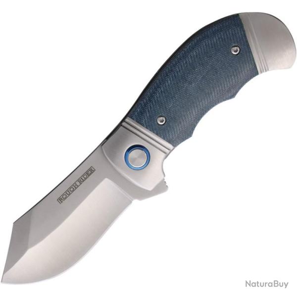 Couteau Rough Ryder Blue Denim Lame Acier Inoxydable Manche Micarta Bleu Linerlock RR2759