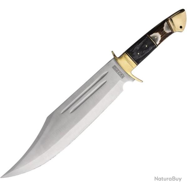 Couteau Rough Ryder Bowie Lame Inox Manche Os Fa�on Bois de Cerf et Bois �tui Cuir RR2272