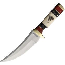 Couteau Fixe Rough Ryder Skinner Lame Acier Inoxydable Manche Os et Pakkawood &Eacute;tui Cuir RR2398