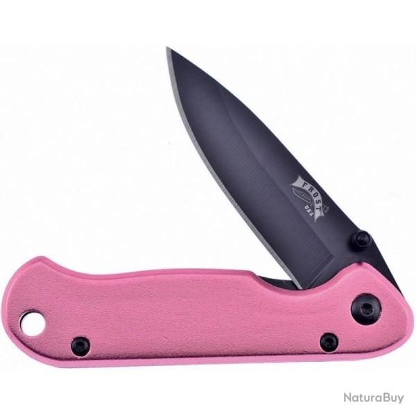 Couteau Frost Cutlery Pocket Bandit Lame Acier Inoxydable Manche Aluminium Rose Linerlock F16818PK