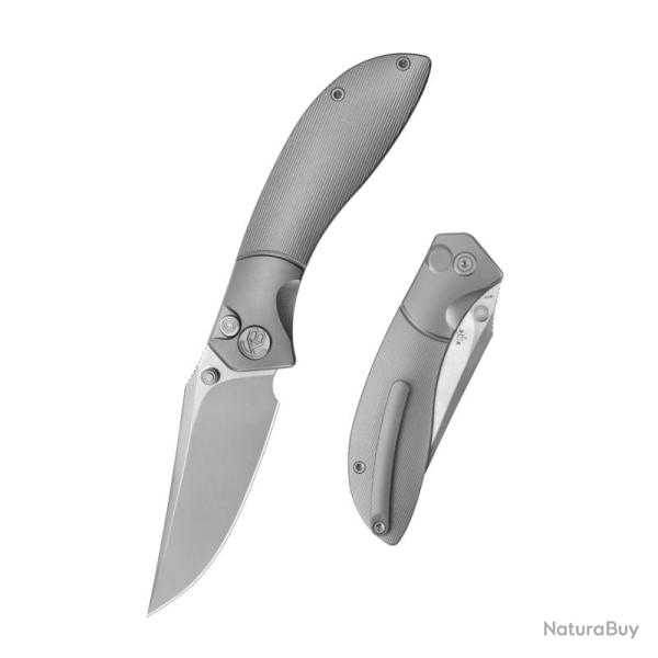 Couteau Pliant KB Stingray Lame M390 Manche Titane gris Button Lock KUB264A