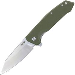 Couteau Pliant S-TEC TS025 Lame Acier 8Cr14MoV Manche G10 Vert Olive Linerlock STTS025