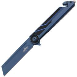 Couteau Pliant S-TEC T271288 Lame Inox Manche Acier Inoxydable Bleu Framelock A/O STT271288BL