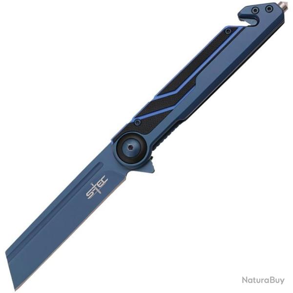 Couteau Pliant S-TEC T271288 Lame Inox Manche Acier Inoxydable Bleu Framelock A/O STT271288BL