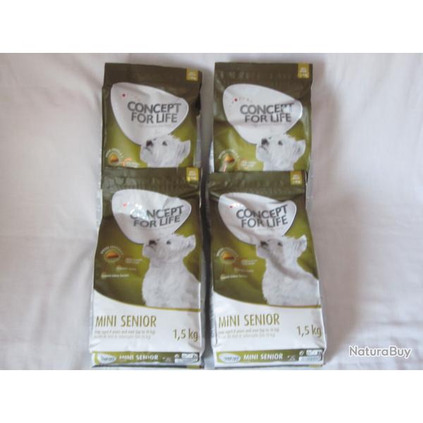 CONCEPT FOR LIFE : LOT DE 5 SACS DE CROQUETTES POUR PETITS CHIENS SENIOR / 7,50 kg