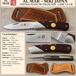 AL MAR - SPECIAL U.S. NAVY - SEKI JAPAN - VINTAGE - LAME 7,5 CM - &Eacute;TUI CUIR