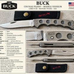 BUCK 560 TITANIUM - USA - COUTEAU PLIANT VINTAGE - MANCHE TITANE - LAME 9 CM
