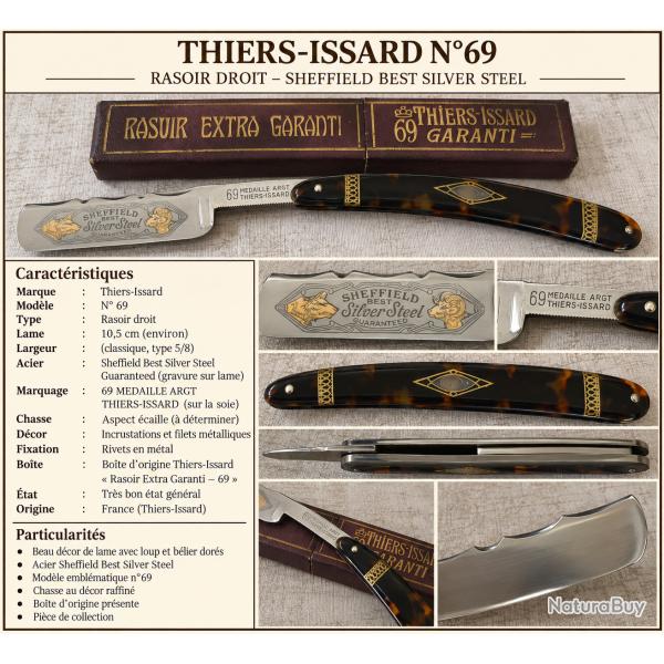 THIERS-ISSARD N�69 - RASOIR ANCIEN - SHEFFIELD BEST SILVER STEEL - LOUP & B�LIER - BO�TE