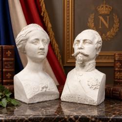 Buste de l'Empereur Napol&eacute;on III et de l'Imp&eacute;ratrice Eug&eacute;nie