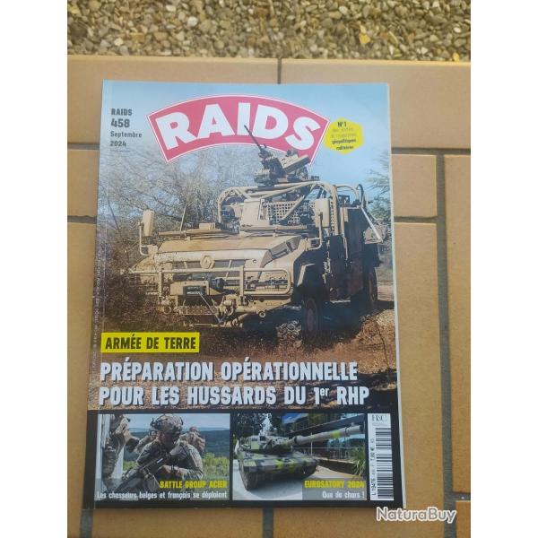 REVUE RAIDS458 SEPTEMBRE 2024 HUSSARD 1RHP EUROSATORY CHAR ARMEE SUISSE CHASSEUR BELGE