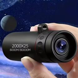 T&eacute;lescope monoculaire HD 2000x25, Mini t&eacute;lescope Portable pour t&eacute;l&eacute;phone Portable avec support