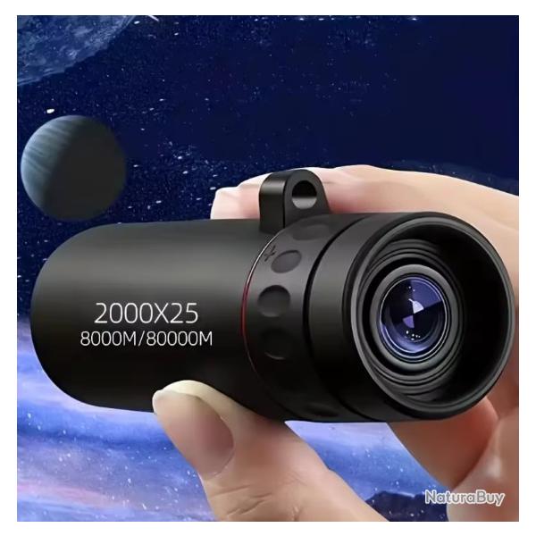 T�lescope monoculaire HD 2000x25, Mini t�lescope Portable pour t�l�phone Portable avec support