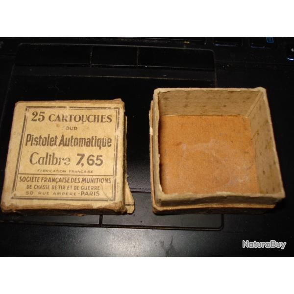 Ancienne boite vide de cartouches cal. 7.65mm