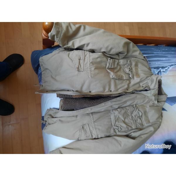 VESTE BRANDIT M65 GIANT BEIGE JAMAIS PORT�E,  XL