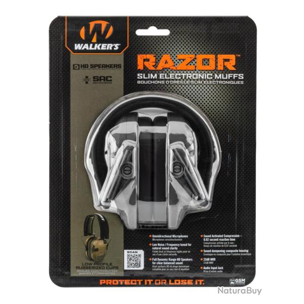 Casque de protection auditive �lectronique Walker's Razor 2 Noir
