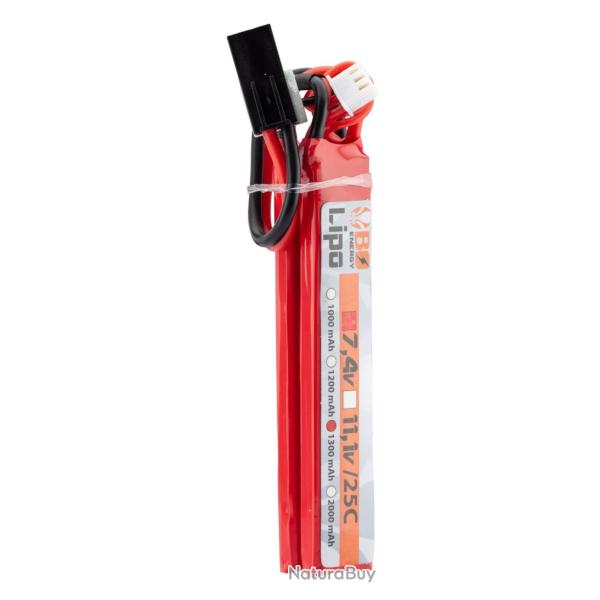 Pack 2 batteries LiPo 2S 7.4V 1300mAh 25C BO Manufacture