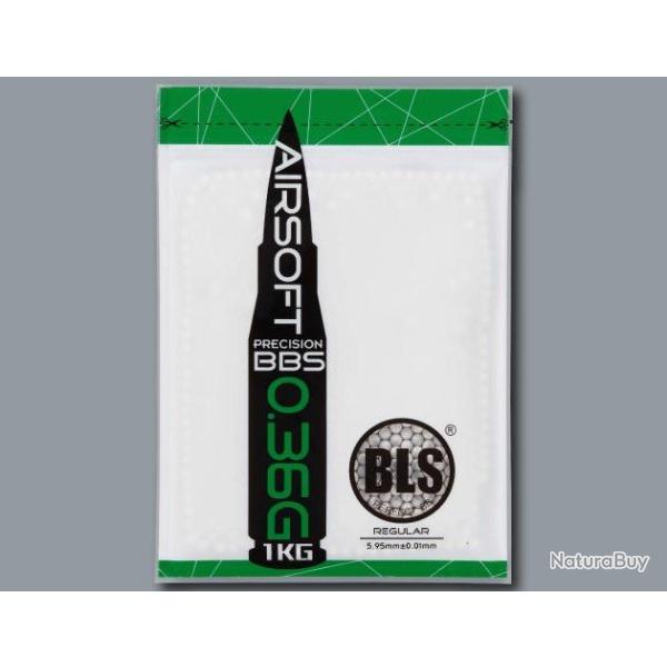 Billes airsoft BLS Ultimate Heavy 0,36g blanches - Sachet de 1000 billes Blanc