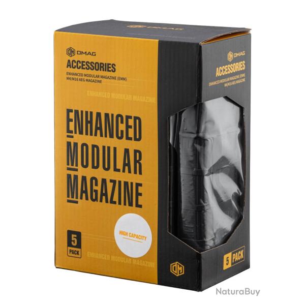 Chargeur High-Cap M4 350 coups Arcturus MOS Manufacture pour AEG airsoft noir Noir