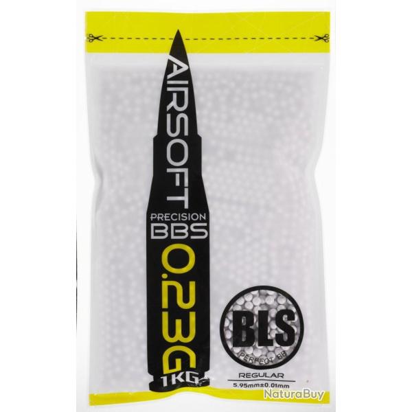 Billes airsoft BLS STD 0.23g 6mm blanches - Sachet 1 kg Blanc