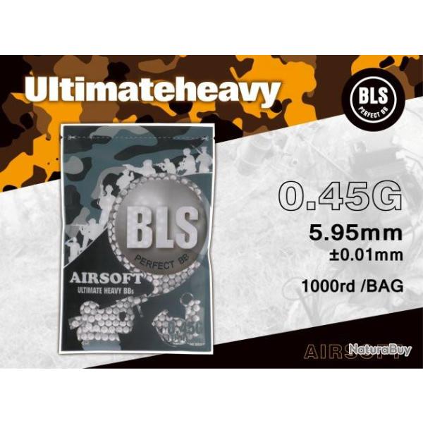 Billes airsoft biod�gradables BLS BIO 0.45g 6mm blanches - Sac 1 kg Blanc