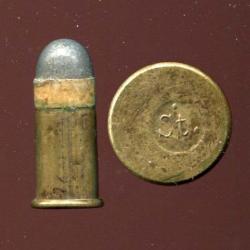 10.4 mm Stahel pour Revolver Suisse Mle 1872 &agrave; percussion annulaire - TRES RARE - PORT COMPRIS