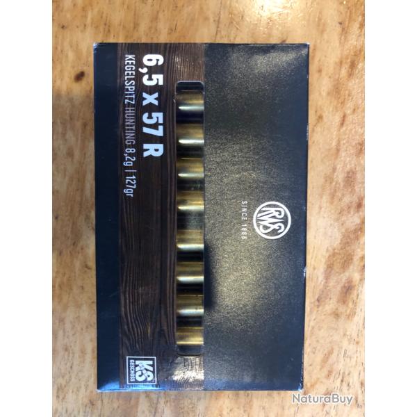 Bo�te de 20 balles de calibre 6,5 x 57 R Kegelspitzhunting 8,2g - 127g