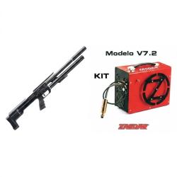 CARABINE PCP ARCEA-SNOWPEAK M60 MULTISHOT Calibre 6,35 mm, 19,9 Joules + Compresseur