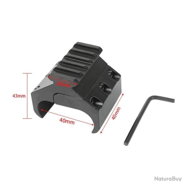 Rail weaver pour fusil juxtapos� avec fixation sur canon de 41 � 47 mm