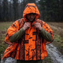 P&eacute;lerine de pluie camouflage orange imperm&eacute;able et coupe-vent