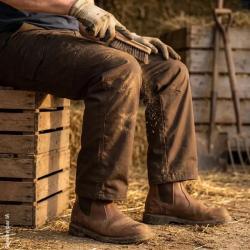 Pantalon Treeland Protect T578 marron renforc&eacute; et imperm&eacute;able 50