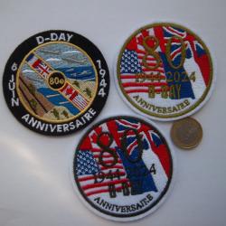 lot 3 &eacute;cussons patchs insignes 80 &eacute;me anniversaire Normandie collection