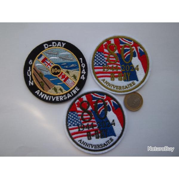 lot 3 �cussons patchs insignes 80 �me anniversaire Normandie collection