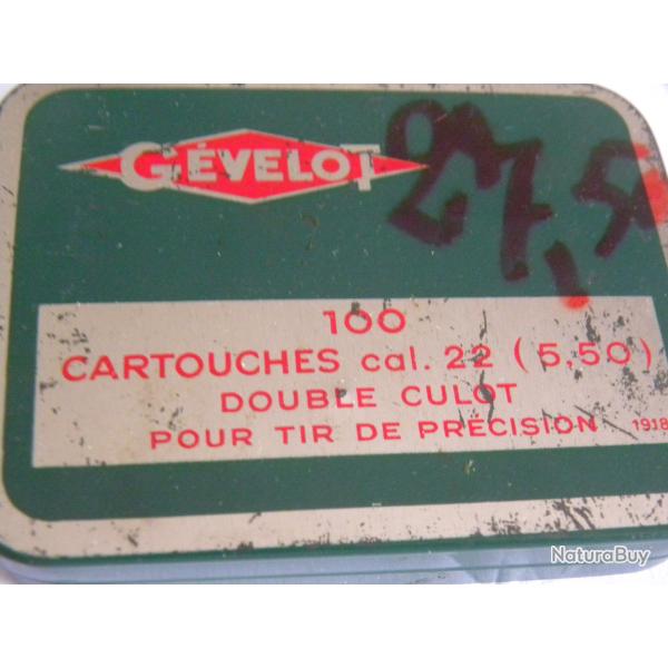 CARTOUCHES GEVELOT DOUBLE CULOT 22