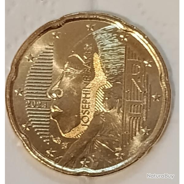 Pi�ce fran�aise de 20 centimes d'euro frapp�e en 2024 � l'effigie de Jos�phine Baker