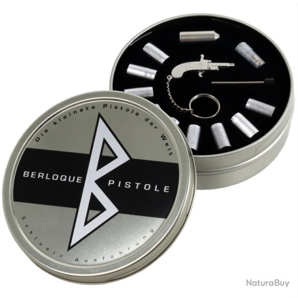 Pistolet miniature Berloque plaqu� argent dans une boite cadeau