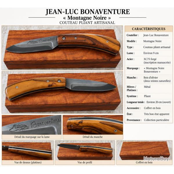 Jean-Luc Bonaventure - � Montagne Noire � - couteau artisanal - coffret bois