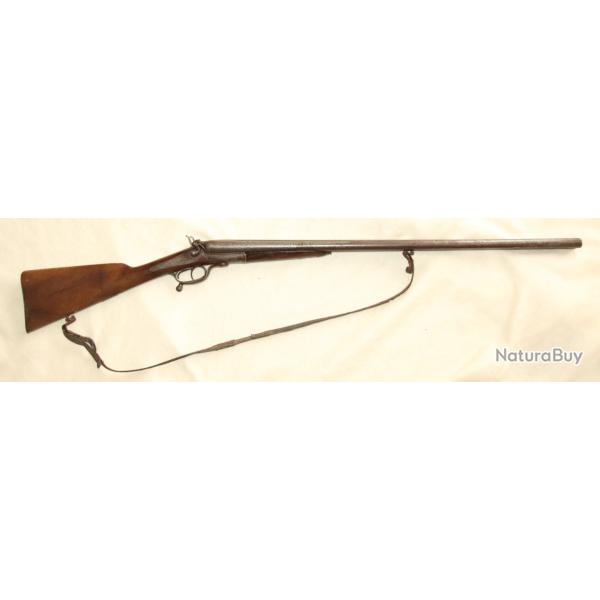 Fusil � chien calibre 12/65 � cle sous pontet , canon Damas Ronchard-Cizeron