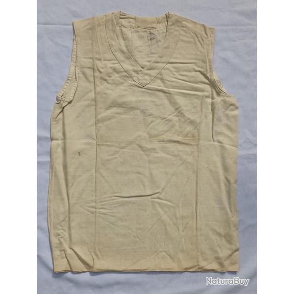 Gilet de corps r�glementaire en flanelle �crue guerre Indochine et Alg�rie