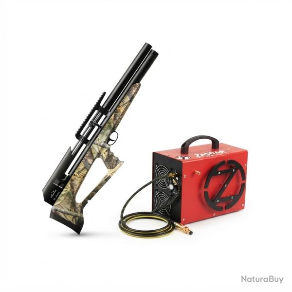 SNOWPEAK CARABINE PCP  P35 Cal. 5,5 mm CAMO 19,9 joules + Compresseur