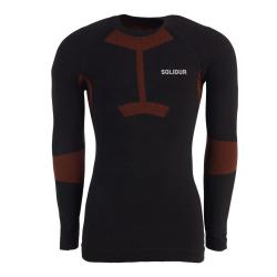Sous-v&ecirc;tement technique haut Noir-Marron - Chaleur & Evacuation Humidit&eacute; XL