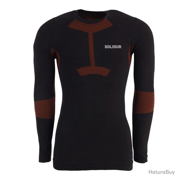 Sous-v�tement technique haut Noir-Marron - Chaleur & Evacuation Humidit� 2XL