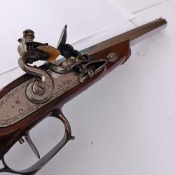 Pistolet &agrave; silex Lepage Pedersoli - Calibre .45 - Canon lisse