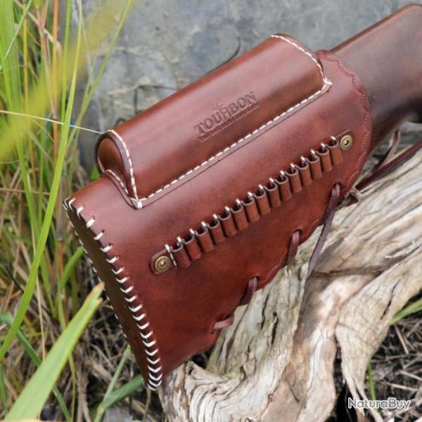 Cartouchi�re de crosse cuir qualit� sup�rieur cal 17 HMR - 22 LR - 22 WMR et MAG (3)